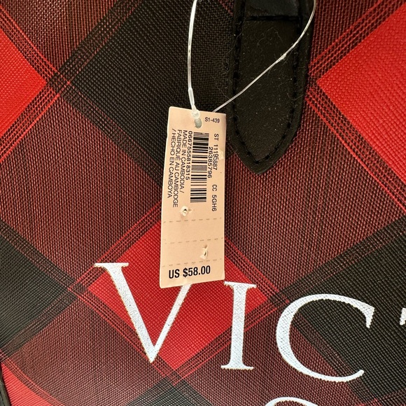 Victoria's Secret Red and Black Plaid Tote - Picture 2 of 2